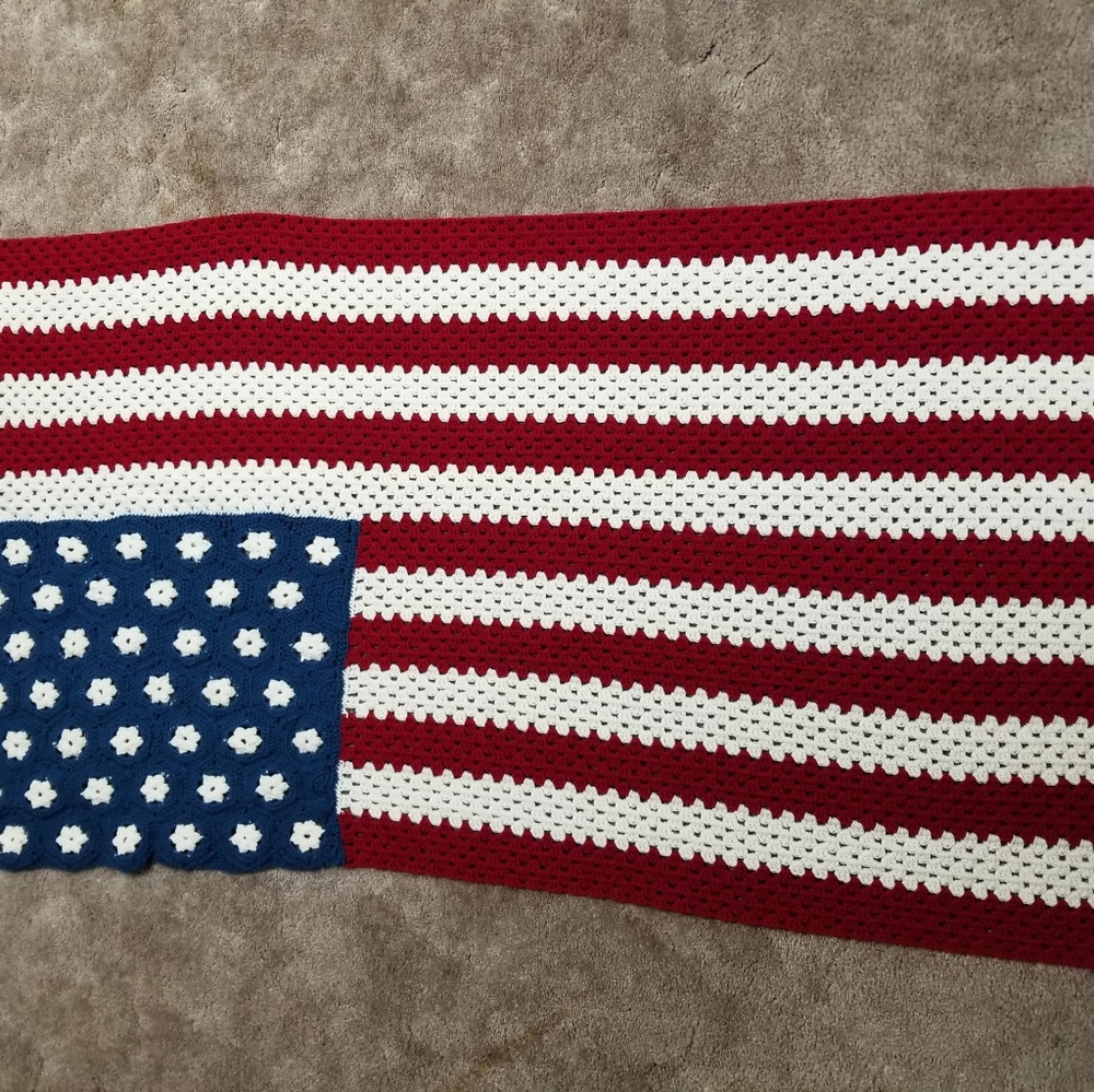 Gorgeous Hand-Crafted American Flag Afghan
